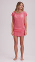 BOATNECK DRESS WITH SIDE SHIRRING - GOFRET